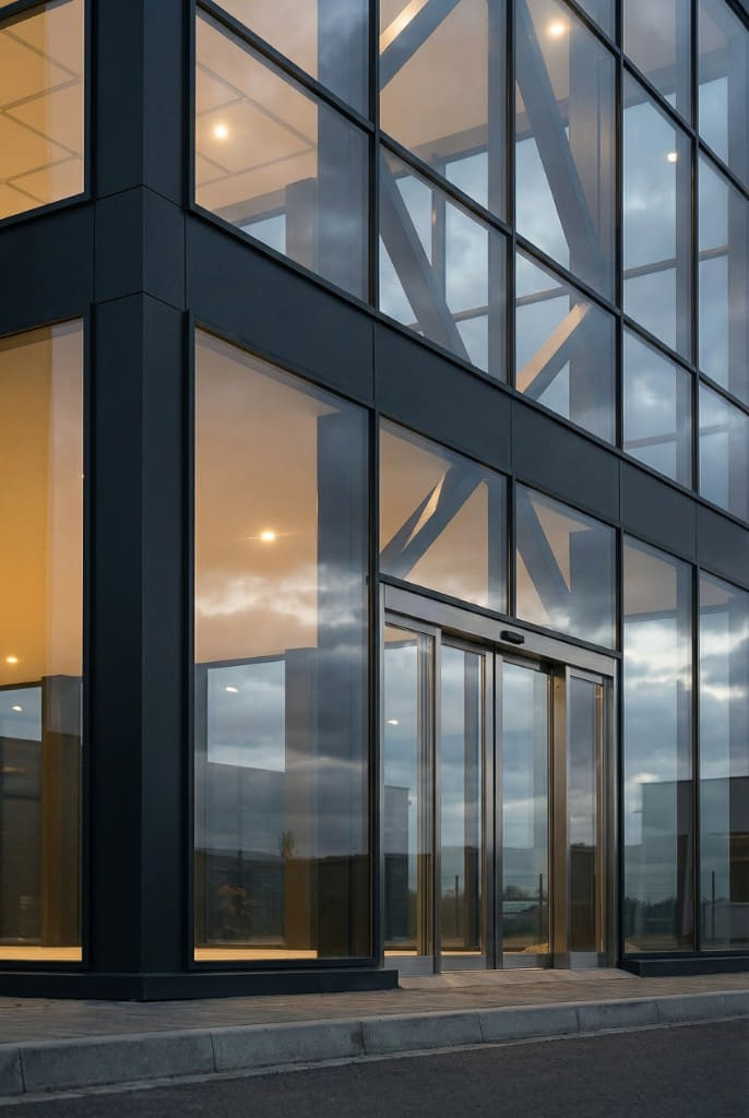 Dopio dhe triplex xham në fasadë moderne – ALUSET